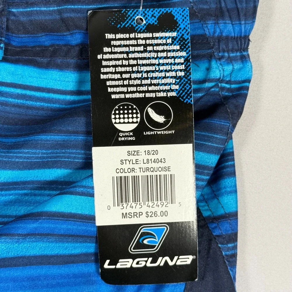 Laguna Men's Swim Trunks Bathing Suit 29x13.5in Blue Swimwear Shorts Mesh Lined‎